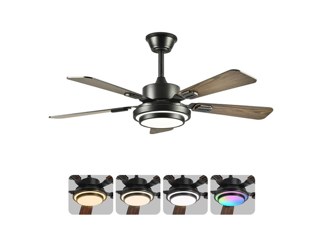 42' 5PCS Plywood Blades Ceiling Fan with LED Light 3000-6500K Dimmable,Quiet DC Motor Ceiling Fans 6 Speed Levels,Reversible Ceiling Fan,for...