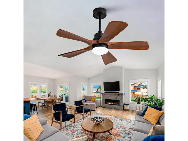 Black Ceiling Fans with Lights and Remote, 42 Inch Outdoor Ceiling Fan for Patios with Light 5 Blades Modern Ceiling Fan Noiseless Reversible DC...