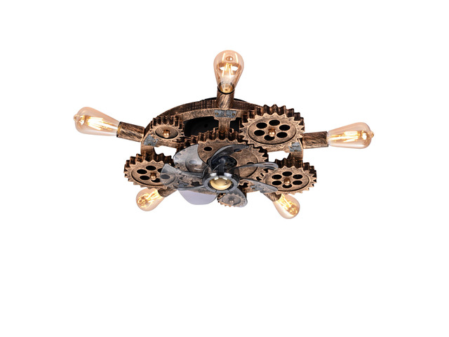 19.6' Farmhouse ceiling fan light and remote, Industrial Caged Ceiling Fan Light, Retro Ceiling Fan Lights with 7 Blades, Reversible Motor for...