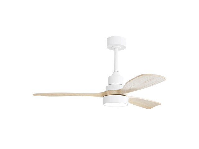 48 Inch Solid Wood Ceiling Fan with Dimmable Light 6 Speed Reversible DC Motor