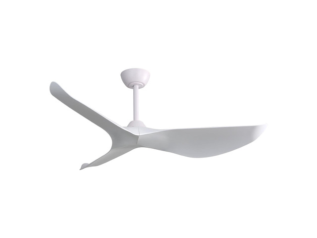 52 Inch Indoor Ceiling Fan without Light, 6 Speeds Reversible DC Motor, 3 ABS Blade Ceiling Fan White For Bedroom