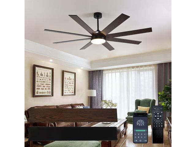 72' Ceiling Fan with Light, 6-Speed Remote Control, Reversible DC Motor, Modern 8 Blades with 6'/12'/19.5' Downrods for Home or Commercial...