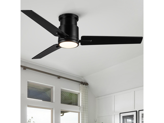 52' Black Lowe Profile Ceiling Fan with Light