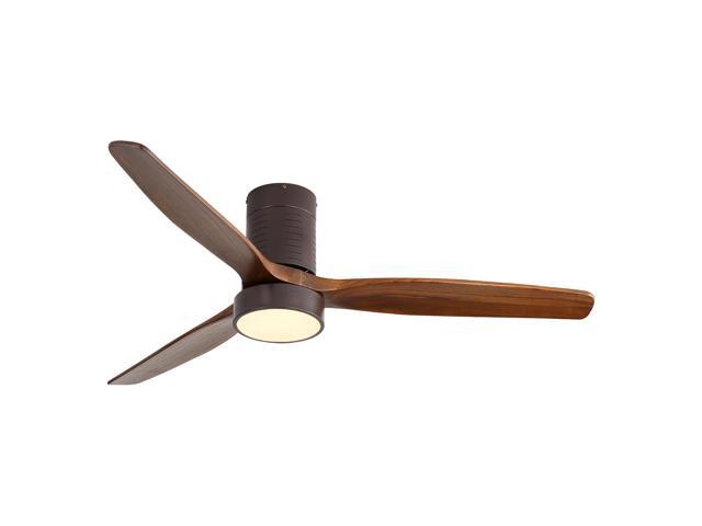 52 Inch Indoor Flush Mount Ceiling Fan with LED Light and Remote Control
