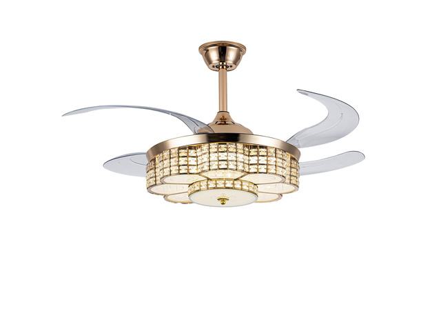 48' Ceiling Fan With Retractable Blades, Indoor Ceiling Fan With Light with Remote Control, Noiseless Reversible Motor, 6 Speed,3 for Patio...
