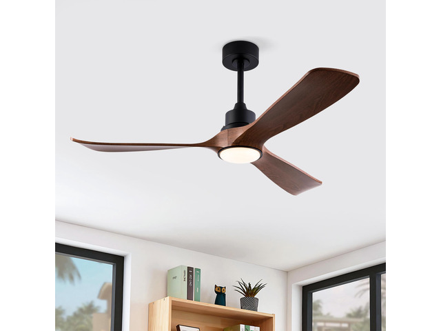 Hot sales 52 Inch Modern Ceiling Fan With 3 Color Dimmable 3 ABS Blades Remote Control Reversible DC Motor With Led Light