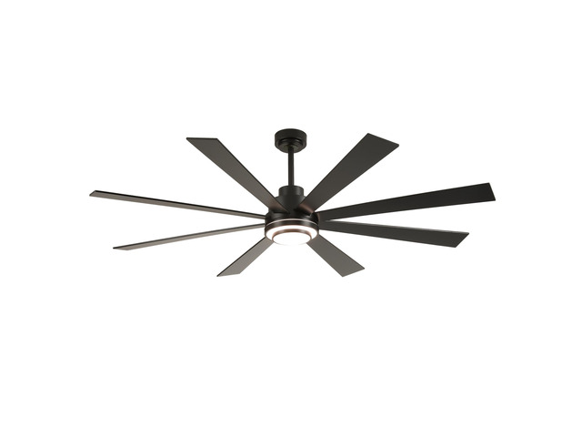 72 Inch 8 PCS Plywood Reversible Blades Ceiling Fan With Light Kit 3 Color Dimmable LED, DC 6 Speed,Remote Control Ceiling Fan for Patio Living...