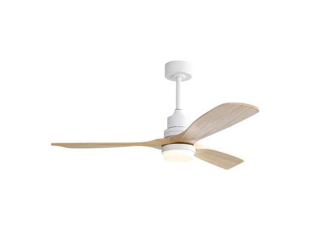 52 Inch Indoor Ceiling Fan With Dimmable Led Light 3 Solid Wood Blades Remote Control Reversible DC Motor For Living Room