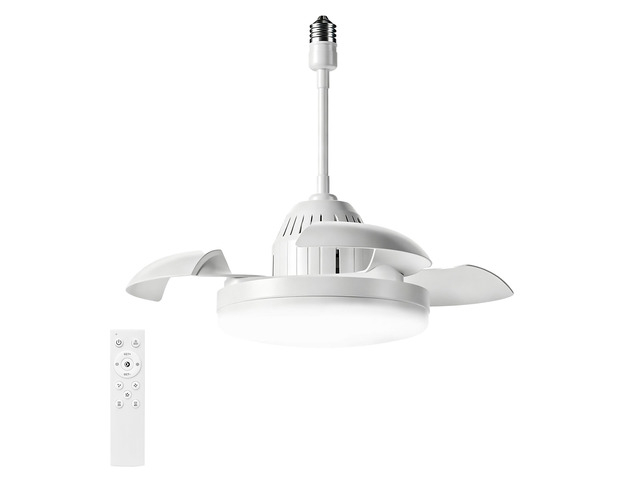 Bulb-Type Small Size Ceiling Fan With Retractable Blades, Indoor Ceiling Fan With Light with Remote Control, for Patio Living Room, Bedroom,...