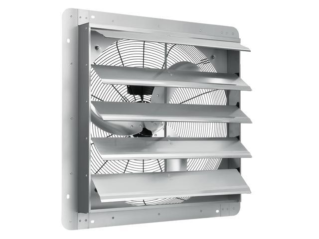 24'' Shutter Exhaust Fan, High-speed 3320 CFM, Aluminum Wall Mount Attic Fan with AC-motor, Ventilation and Cooling for Greenhouses, Garages,...