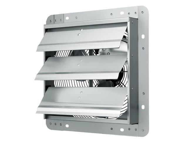 12'' Shutter Exhaust Fan, High-speed 1000 CFM, Aluminum Wall Mount Attic Fan with AC-motor, Ventilation and Cooling for Greenhouses, Garages,...