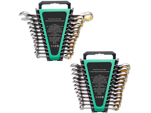 Combination Wrench Set 24 PCS SAE 1/4' to 7/8' Metric 8-19 mm Organizer Rack