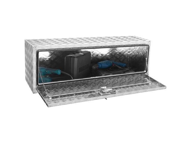 Underbody Truck Box, 48'Ã—17'Ã—18' Pickup Storage Box, Heavy Duty Aluminum Diamond Plate Tool Box with Lock and Keys, Waterproof Trailer Storage Box...