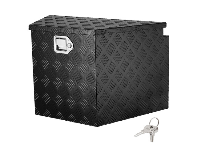 Trailer Tongue Box, Aluminum Alloy Diamond Plate Tongue Box Tool Chest, Heavy Duty Trailer Box Storage with Lock and Keys, Utility Trailer Tongue...