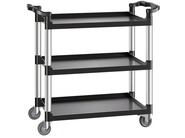 Heavy Duty Utility Cart 500 lbs Capacity 3-tier Service Cart with Wheels