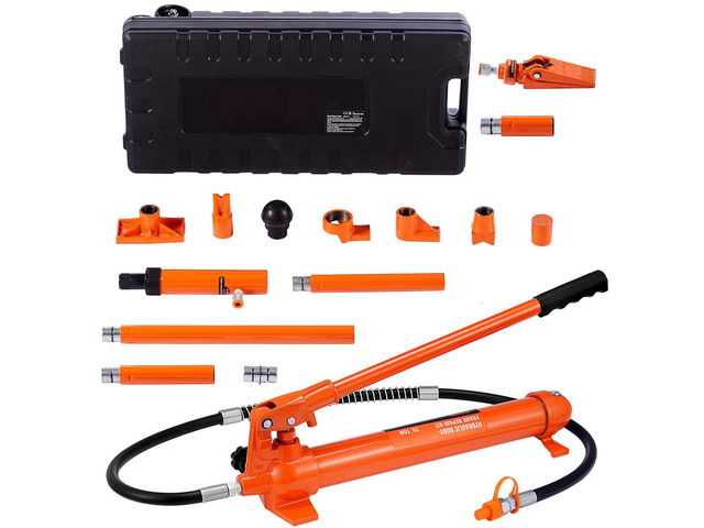 10 Ton Porta Power Kit, Hydraulic Ram with Pump, Car Jack with 4.6 ft/1.4 m Oil Hose, Bent Frame Repair Tool with Storage Case for Automotive,...