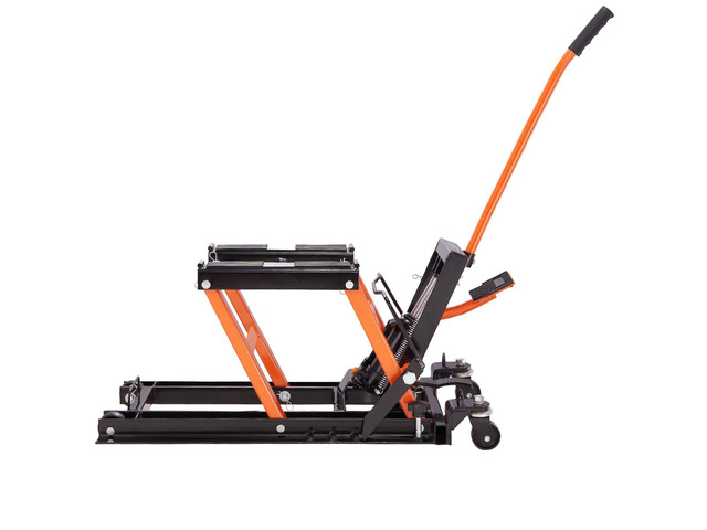 Steel Hydraulic Motorcycle Jack Stand, 1500 LBS ATV Scissor Lift Jack, 4.7'-15' Scissor Lift Jack Stand with 4 Wheels, Hydraulic Foot-Operated...