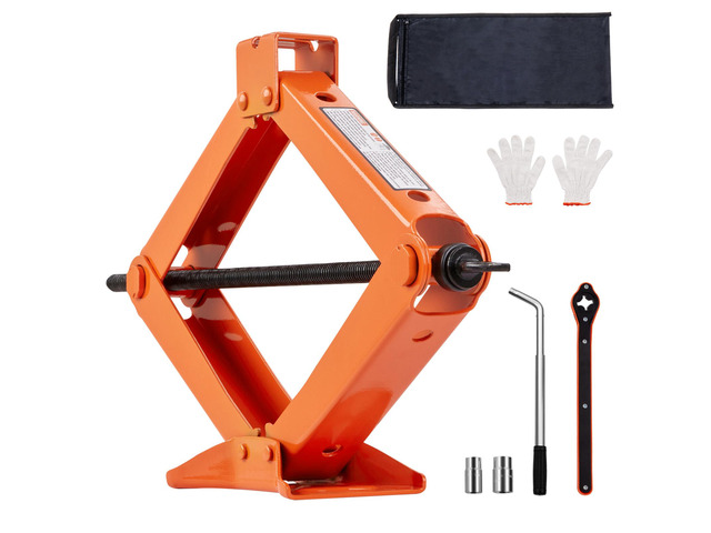 Scissor Jack, 2.5 Ton/5512 lbs Scissor Car Jack, 3.7'-17.1' Lifting Range Scissor Lift Jack with Ratcheting Handle and L-Wrench, Portable Tire Jack...