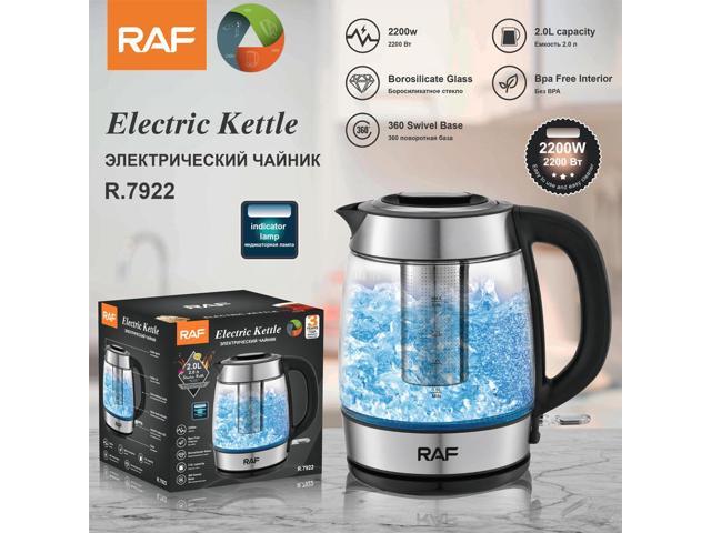 Transparent Glass 2L Electric Kettle Large Capacity, Multifunctional, with Overheat Protection