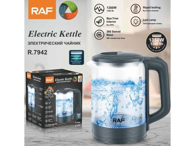 1.8L Transparent Glass Electric Kettle Large Capacity, Multifunctional, with Overheat Protection