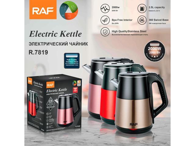 2.5L Stainless Steel Electric Kettle Large Capacity, Multifunctional, with Overheat Protection Color selected at random