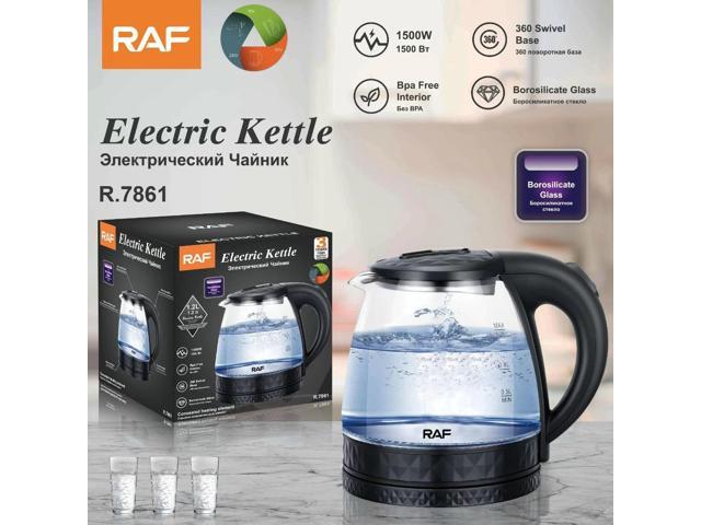 1.2L Household Electric Kettle Stainless Steel & Transparent Glass