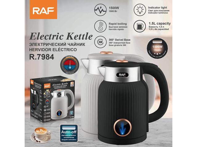 1.6L Double-Wall Stainless Steel Electric Kettle with Boil-Dry Protection Black