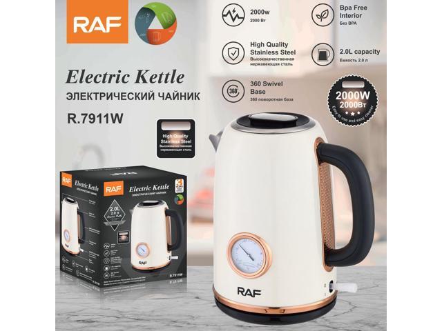 Electric Health Kettle Double-Walled, Boil-Dry Protected White