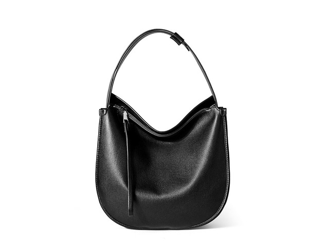 Genuine Leather Satchel Handbag for Women Vintage Handmade Shoulder Bag Black