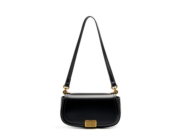 Women's Small Crossbody Bags Lady Cow Leather Shoulder Handbag Black