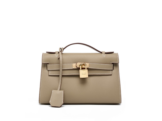Genuine Leather Womens Handbags Top-handle Totes Satchel Shoulder Bag Grey