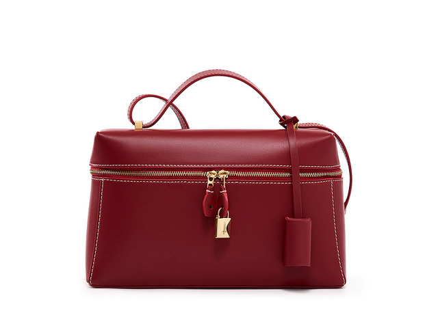 Genuine Leather Womens Evening Handbag Stylish Shoulder Bag Purse for Christmas Wedding Party Red