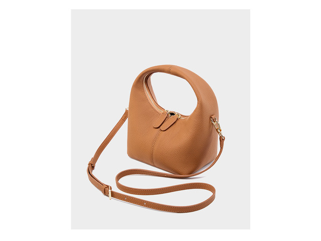 Genuine Leather Women's Small Crossbody Bags Lady Cow Leather Shoulder Handbag Brown