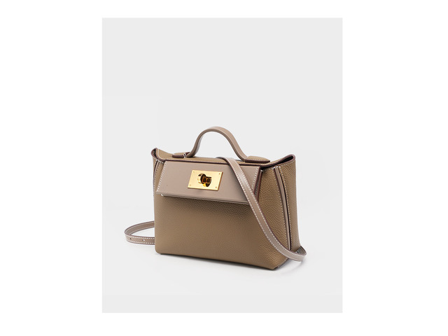 Genuine Leather Women Clutch Purse Handbag Grey