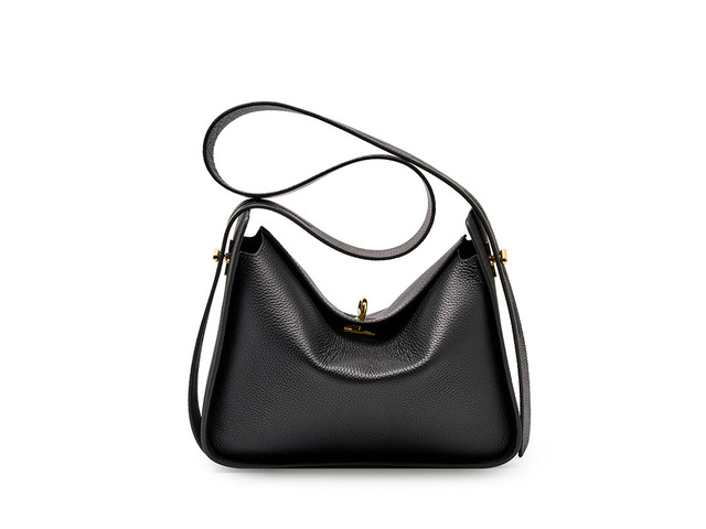 Women Genuine Leather Shoulder Bag College Tote Hobo Bags Black