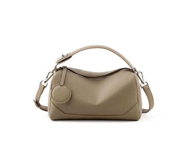 Genuine Leather Ladies'Shoulder Bag Grey