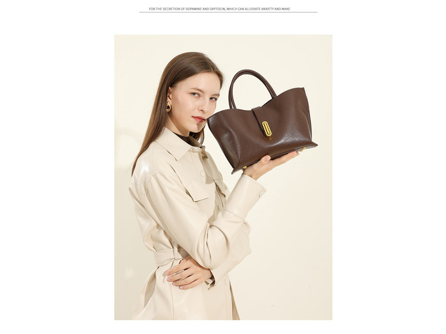 Genuine Leather Women Crossbody Bags Women's Tote Shoulder Bag Brown