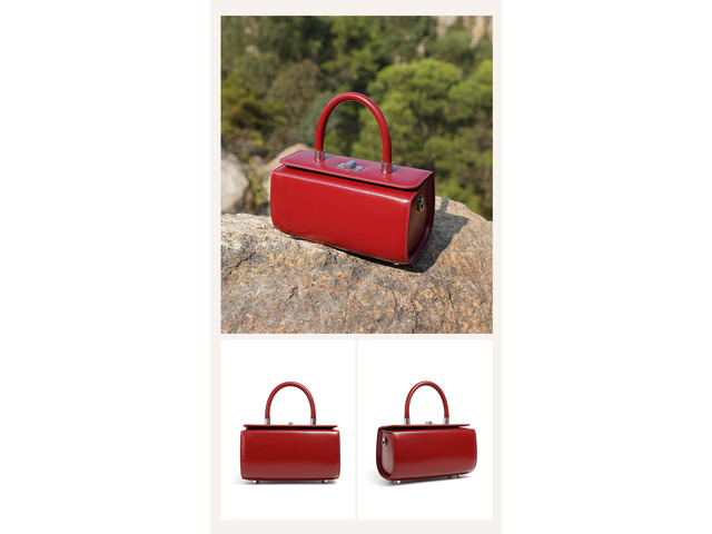 Genuine Leather Fashion Simple Shoulder Crossbody Women's Bag Red