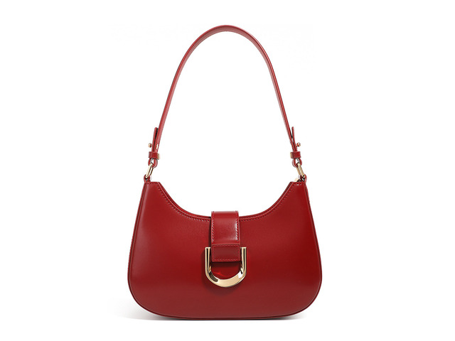 Women Genuine Leather Shoulder Bag Red