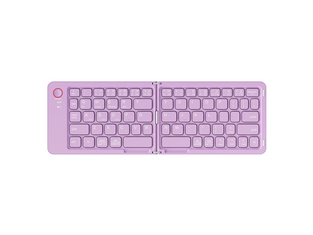 Wireless Foldable Bluetooth Keyboard Mini Portable Keyboard for Laptops, Smartphones, and Office Purple