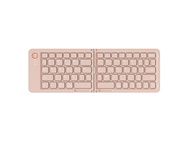 Wireless Foldable Bluetooth Keyboard Mini Portable Keyboard for Laptops, Smartphones, and Office Pink