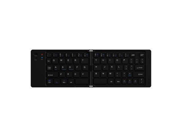 New ultra-slim, foldable Bluetooth keyboard; rechargeable and compatible with smartphones, Ipad, and laptops Black
