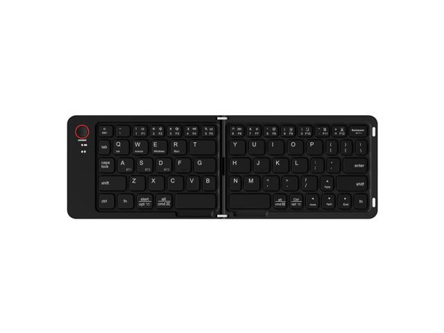 Wireless Foldable Bluetooth Keyboard Mini Portable Keyboard for Laptops, Smartphones, and Office Black