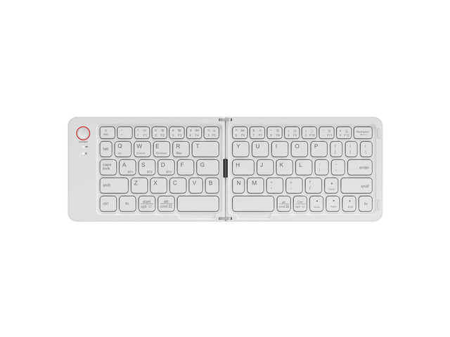 Wireless Foldable Bluetooth Keyboard Mini Portable Keyboard for Laptops, Smartphones, and Office White