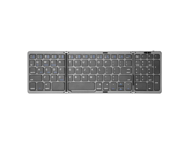 Tri-fold Mini Wireless Bluetooth Keyboard Ultra-slim, Portable, and Universal for Ipad, Smartphones, and Laptops Grey