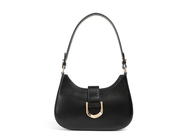Women Genuine Leather Shoulder Bag Black