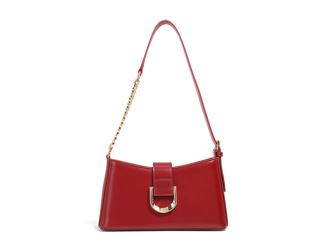 Genuine Leather Women Tote Bag Shoulder Bag Red