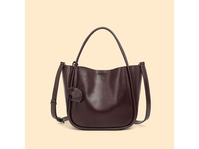 Women Tote Bag Retro Genuine Leather Crossbody Bag Brown