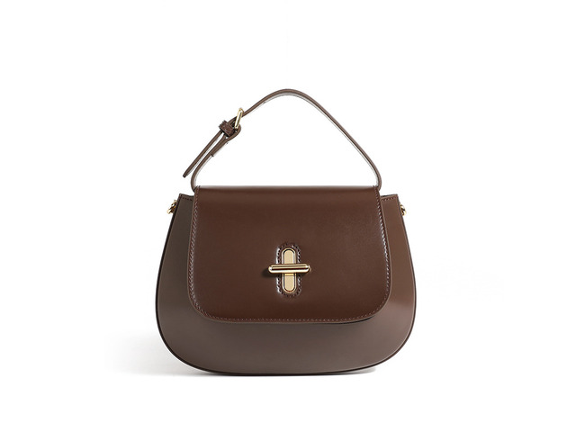 Genuine Leather Women Shoulder Bag Vintage Crossbody Purse Handbag Brown