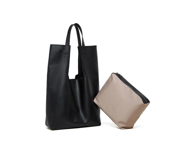 Genuine Leather Handbags Vintage-Style Top Handle Shoulder Bag Black